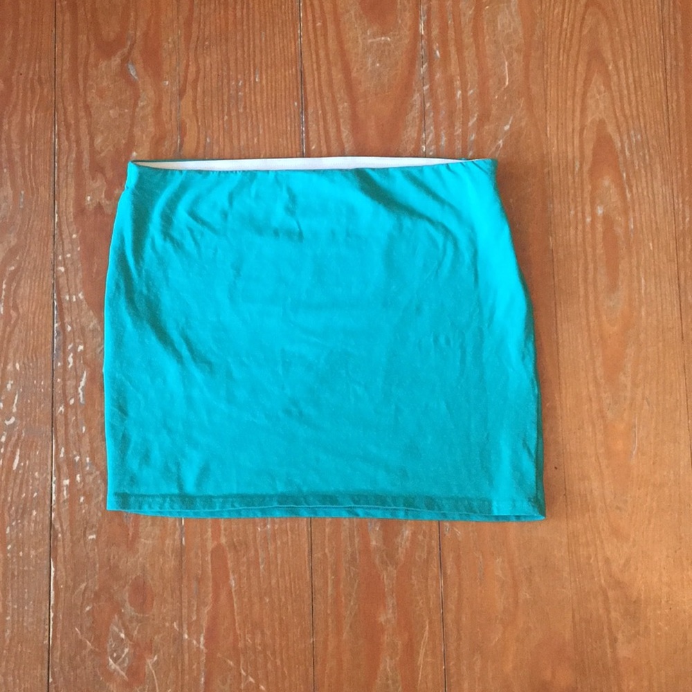 Green ASOS elastic waist mini skirt